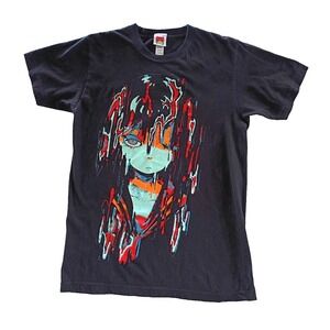 Omocat Anime Rain Girl Black T-Shirt "No longer in Production" Size Small